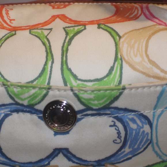 COACH MULTICOLOR SCRIBBLE SHOULDER BAG - Picture 8 of 9